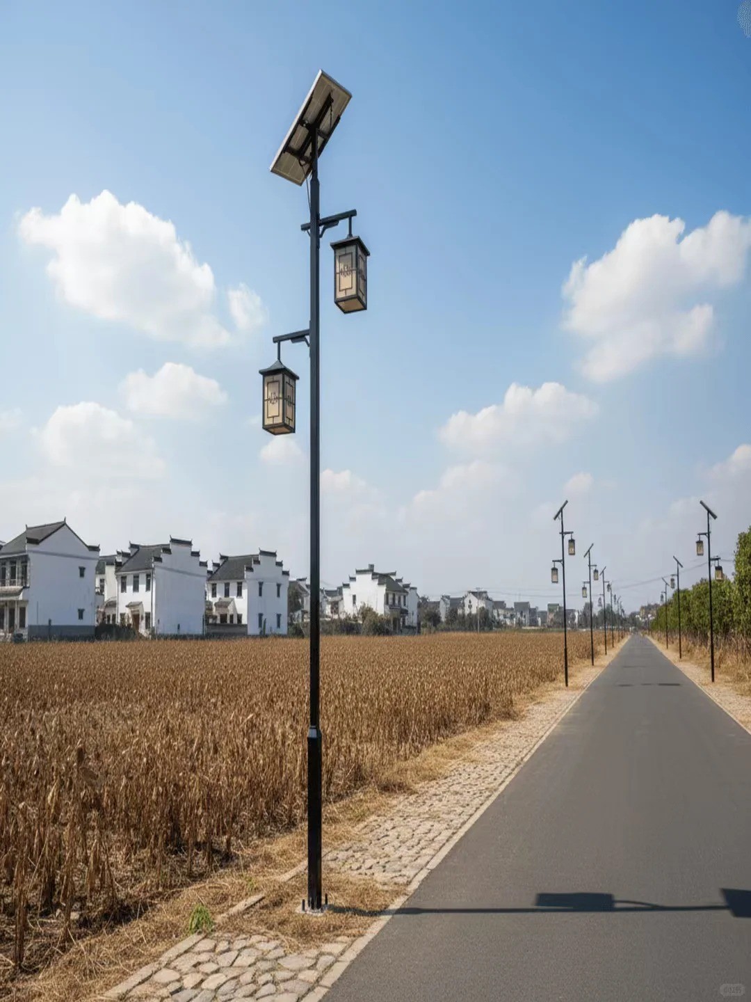新农村太阳能路灯在徽派建筑区应用方案_1_飞齐户外照明厂3号_来自小红书网页版